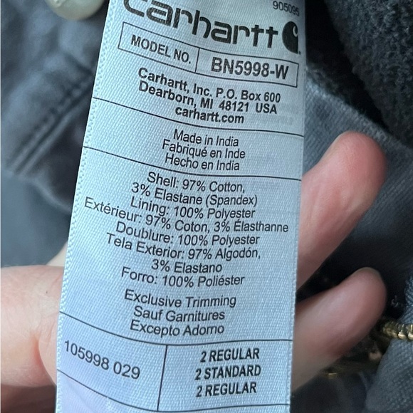 Carhartt Gray Relaxed Fit Fleece Lined Carpenter Pants Women’s 2 - Picture 12 of 12